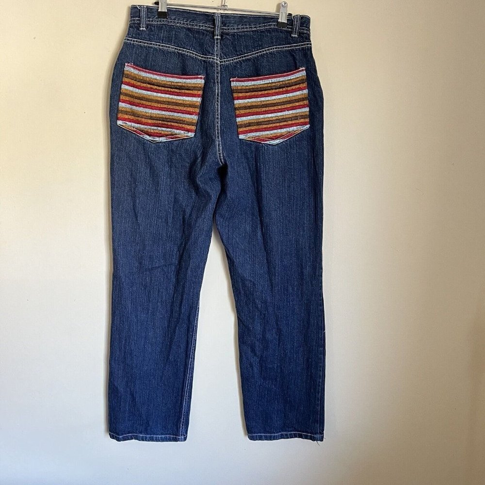 Vintage Don Men Size 32 X 30 Baggy Straight Jeans Logo Embroidered Hip Hop READ